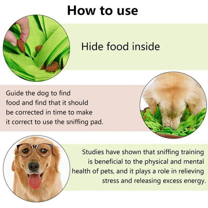 Pet Snuffle Mat for Dogs, Interactive Feed Game for Boredom, Encourages Natural Foraging Skills for Cats Dogs Bowl Travel Use, Dog Treat Dispenser Indoor Outdoor Stress Relief